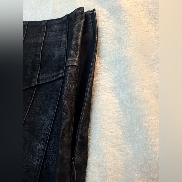 Free People Sugar and Spice Vegan Leather Black Mini Skirt Size 6 - Picture 7 of 13